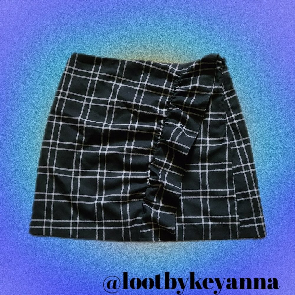 plaid ruffle skirt